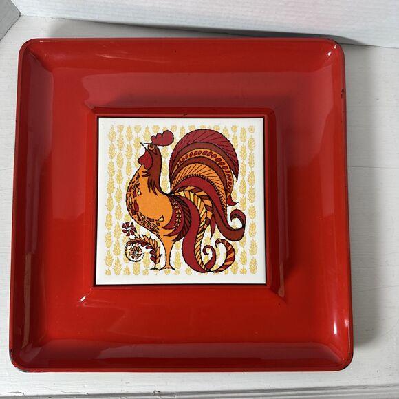 Vintage Fujimiyaki Trivet Cheese Tray Lacquered Serving Tray Cheese & Crackers - Picture 1 of 9